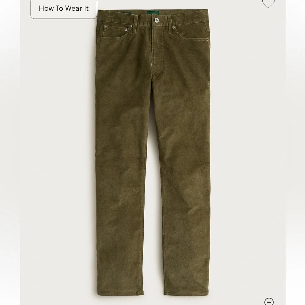 J crew retro olive 1040 Athletic Tapered-fit five-pocket stretch corduroy 38x32